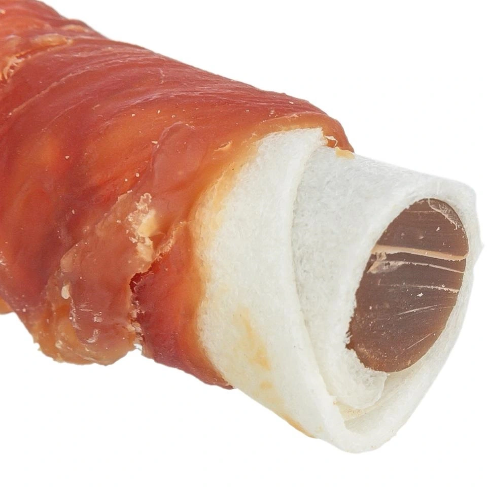 Denta Fun Tyggerulle med and og kyllingelever 17 cm - lækker hundesnack